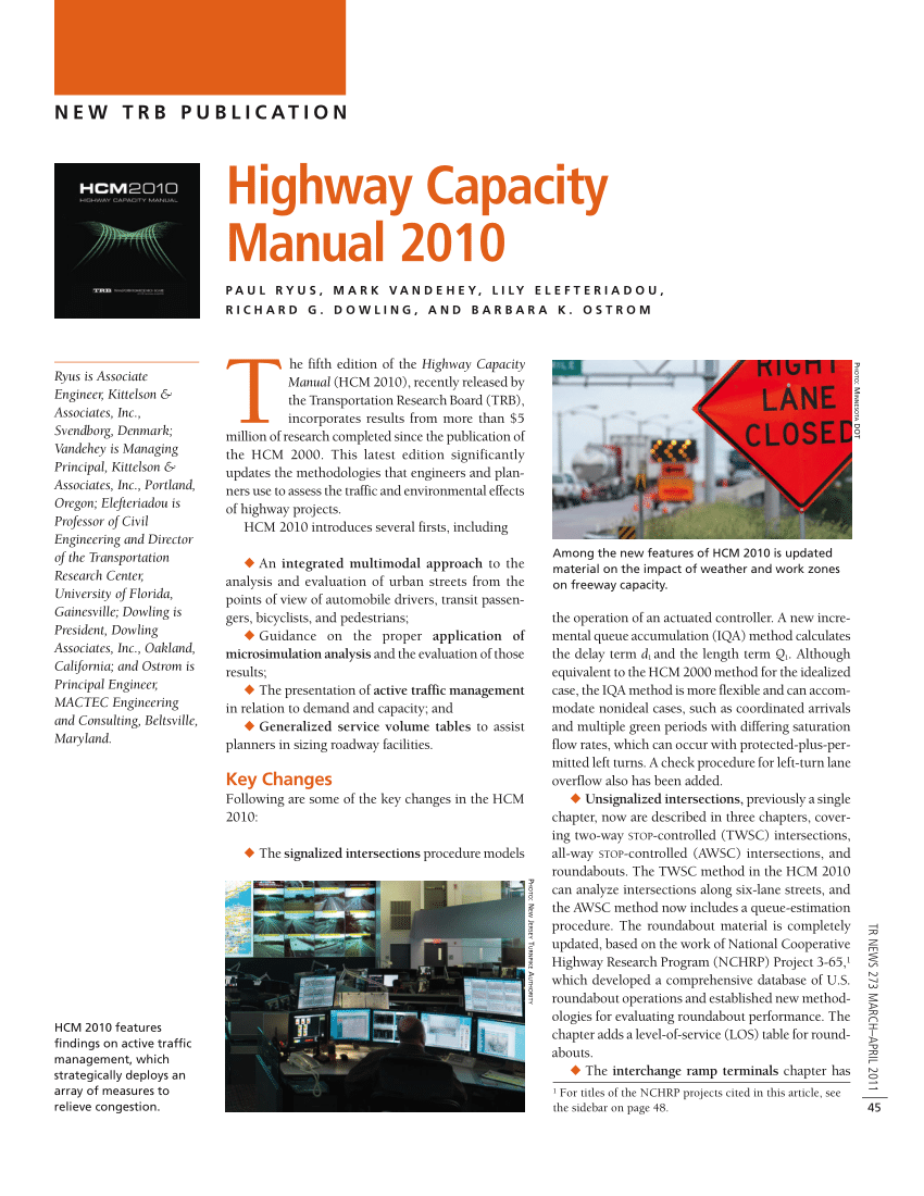 Mctrans highway capacity software